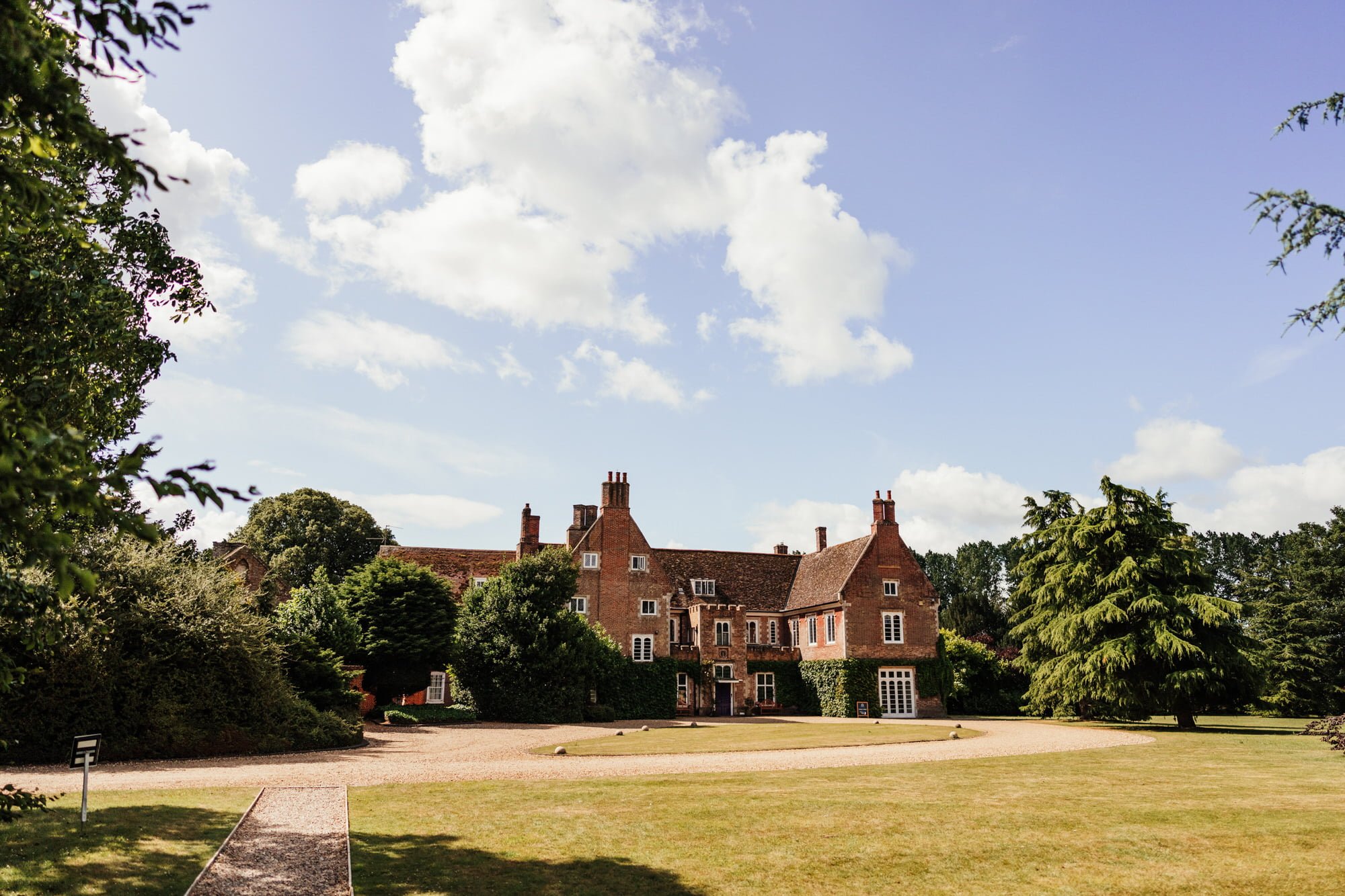 Traditional English manor house with garden.